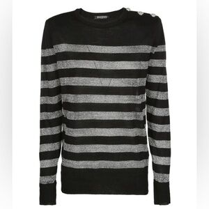 Balmain Striped lurex jersey sweater Size Fr 38